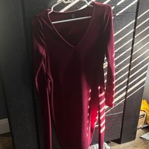 SHEIN Deep Red midi dress
